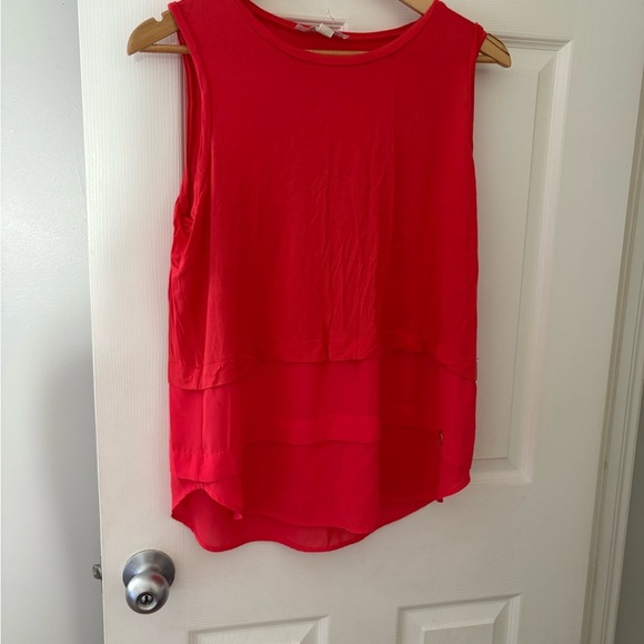 Michael Kors large red layered tank sleeveless top - Picture 2 of 11